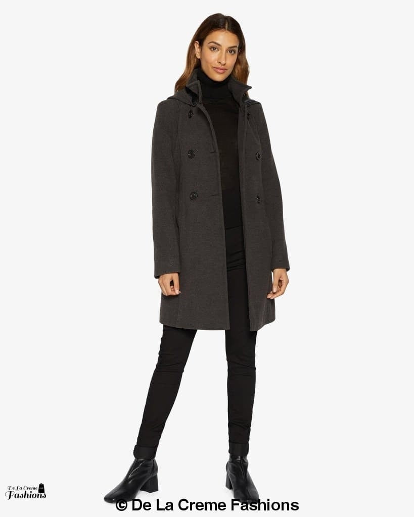 (PRE-ORDER) Double Breasted Hooded Coat (1225) - Great Hall Collections House