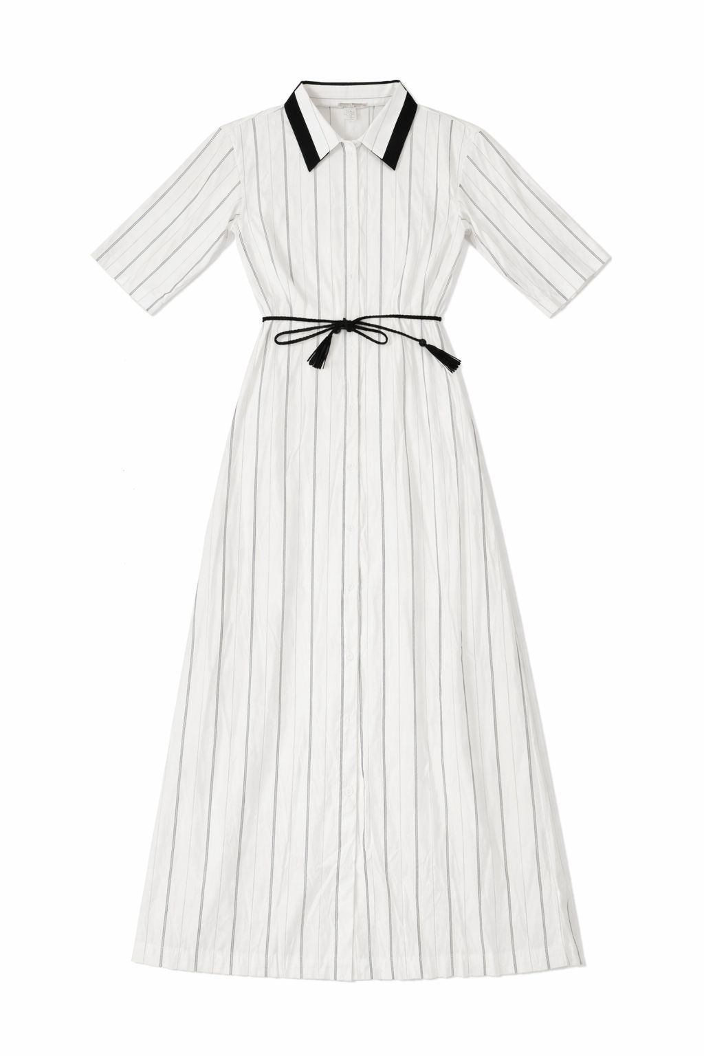 STRIPED SHIRT DRESS WITH BELT