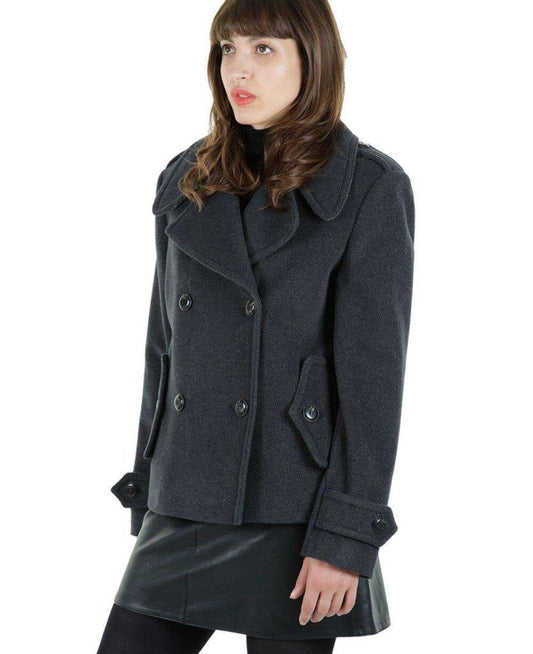 Tailored Harris Tweed Contrast Short Pea Coat (MACKENZIE) (MADE IN THE UK) - Great Hall Collections House