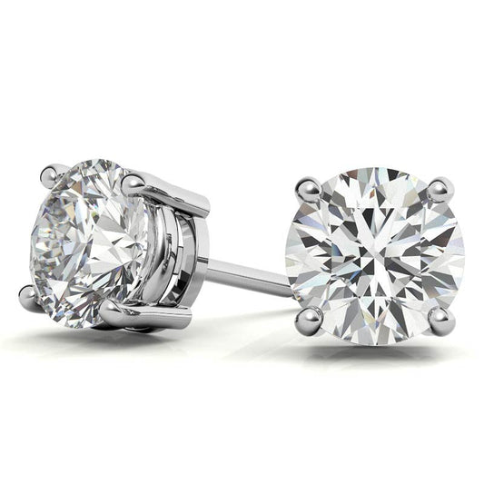 1.50 Ctw  Diamond Stud Earrings in 14k White Gold (G-Vs)