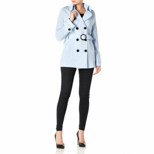 Womens Spring/Summer Double Breasted Short Belted Coat (1710-SP) - Great Hall Collections House