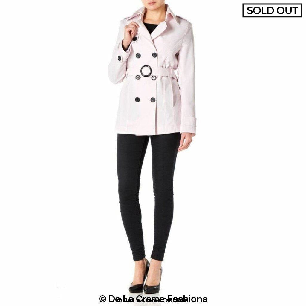 Womens Spring/Summer Double Breasted Short Belted Coat (1710-SP) - Great Hall Collections House