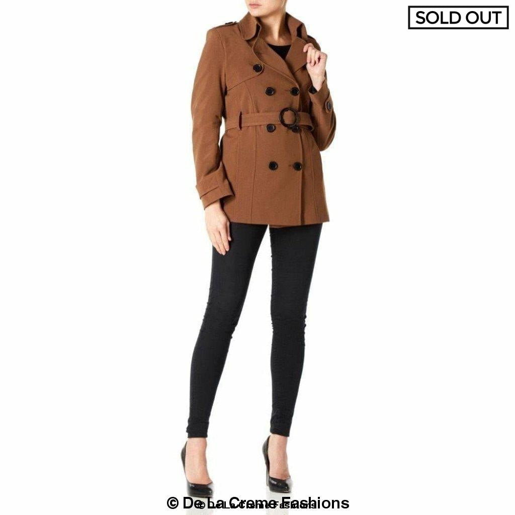 Womens Spring/Summer Double Breasted Short Belted Coat (1710-SP) - Great Hall Collections House