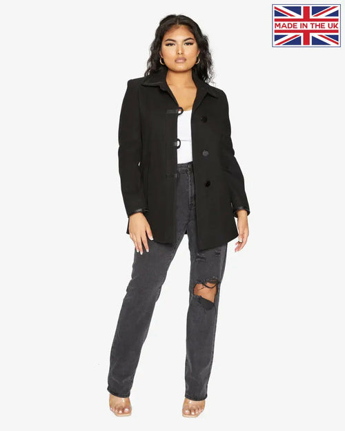 Wool Blend Contrast Trim Coat (1920) MADE IN UK - Great Hall Collections House