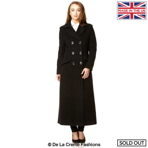 Wool Blend Double Breasted Long Coat - Great Hall Collections House