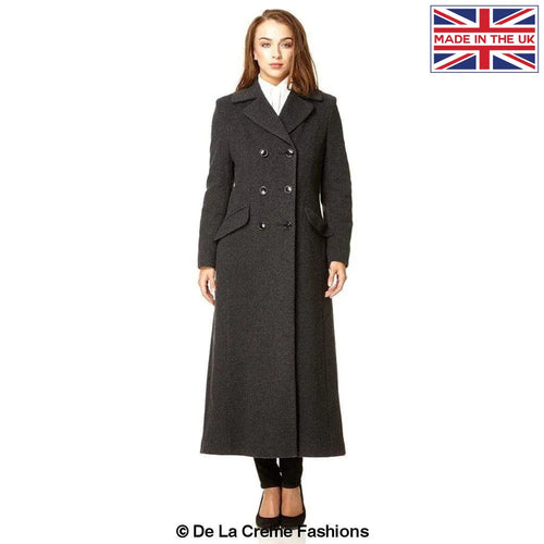Wool Blend Double Breasted Long Coat - Great Hall Collections House